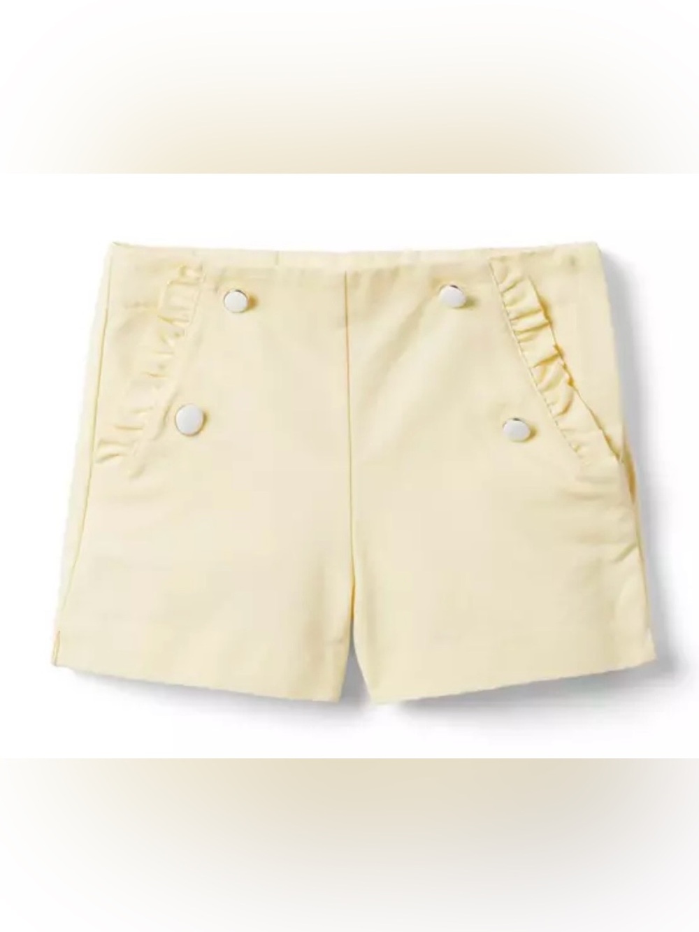 Janie and Jack Pale Yellow Ruffle Pocket Shorts